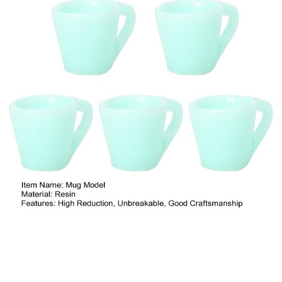 5 Stück 1:12 Reizende Kompakte Foto-Requisiten Exquisite Puppenhaus-Miniatur Milchtee Kaffeetasse Mikro-Landschaft Teetasse