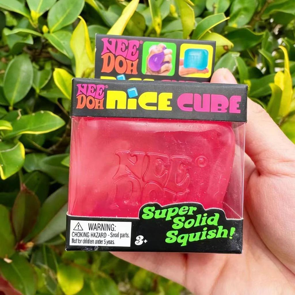 Jelly Cube 400g XL Transparent Ice Squishy Toy - Stress Relief Non-Newtonian Squeeze Cube