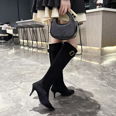 Long Boots Pointed High Heels Daily Knee Big Tube Circumference But Imperial Sister Style Sexy Boots Versatile