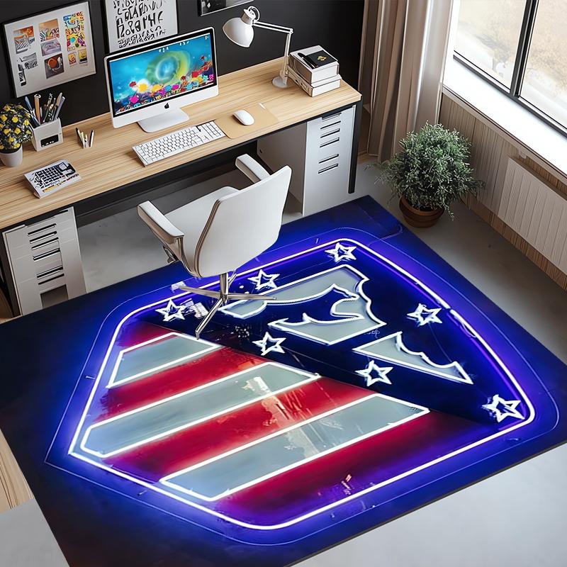 Atletico Madrid Pattern Rug, Indoor/Outdoor Mat, for Picnic, Gameroom, Bedroom, Office, Living Room, Home Decor Carpet, Birthday Gift