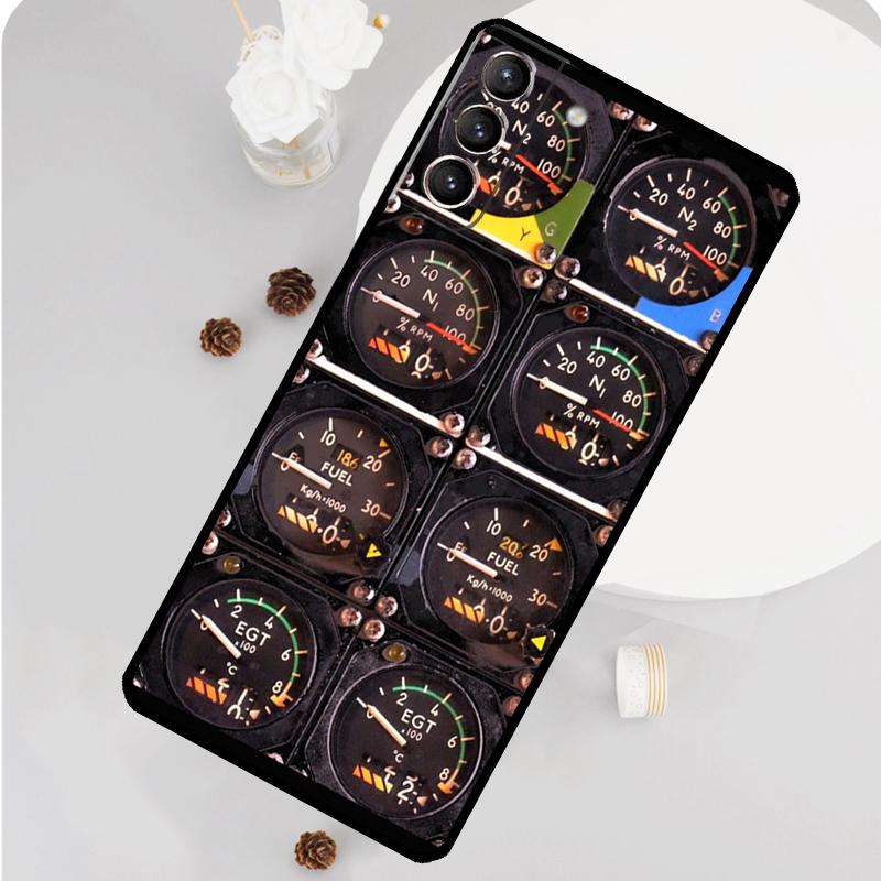 Aircraft Cockpit Dashboard Phone Case For Samsung Galaxy S25 Ultra S20 S21 S22 S23 S24 Plus S9 S10 S25 FE Funda Cover