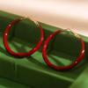 New Simple Exquisite Fashion Wild Big Red Circle Earrings Niche Jewelry Senior Sense Earrings for Women