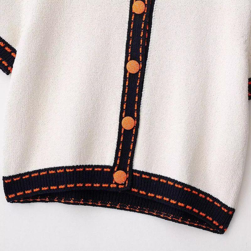 Araltay New Western Style Women clothes Versitile Fashion Simple String Decoration Short sleeve Knitted Outerwear 6771107