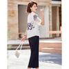 Pasite Floral Print Chiffon Two-Piece Outfit for Middle-Aged Women
