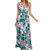 Long dress summer new bohemian print women's clothing, sleeveless V-neck dress