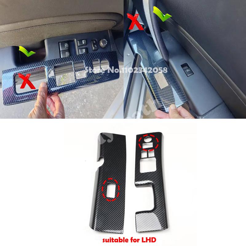 LHD RHD For Nissan 350Z Z33 2003-2006 ABS Carbonfiber Front Door Window Lifter Control Glass Switch Armrest Panel Cover Sticker