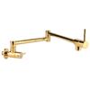 G1/2in Thread Brass Wall Mounted Foldable Kitchen Faucet Single Cold Single Hole Sink Tap with 2