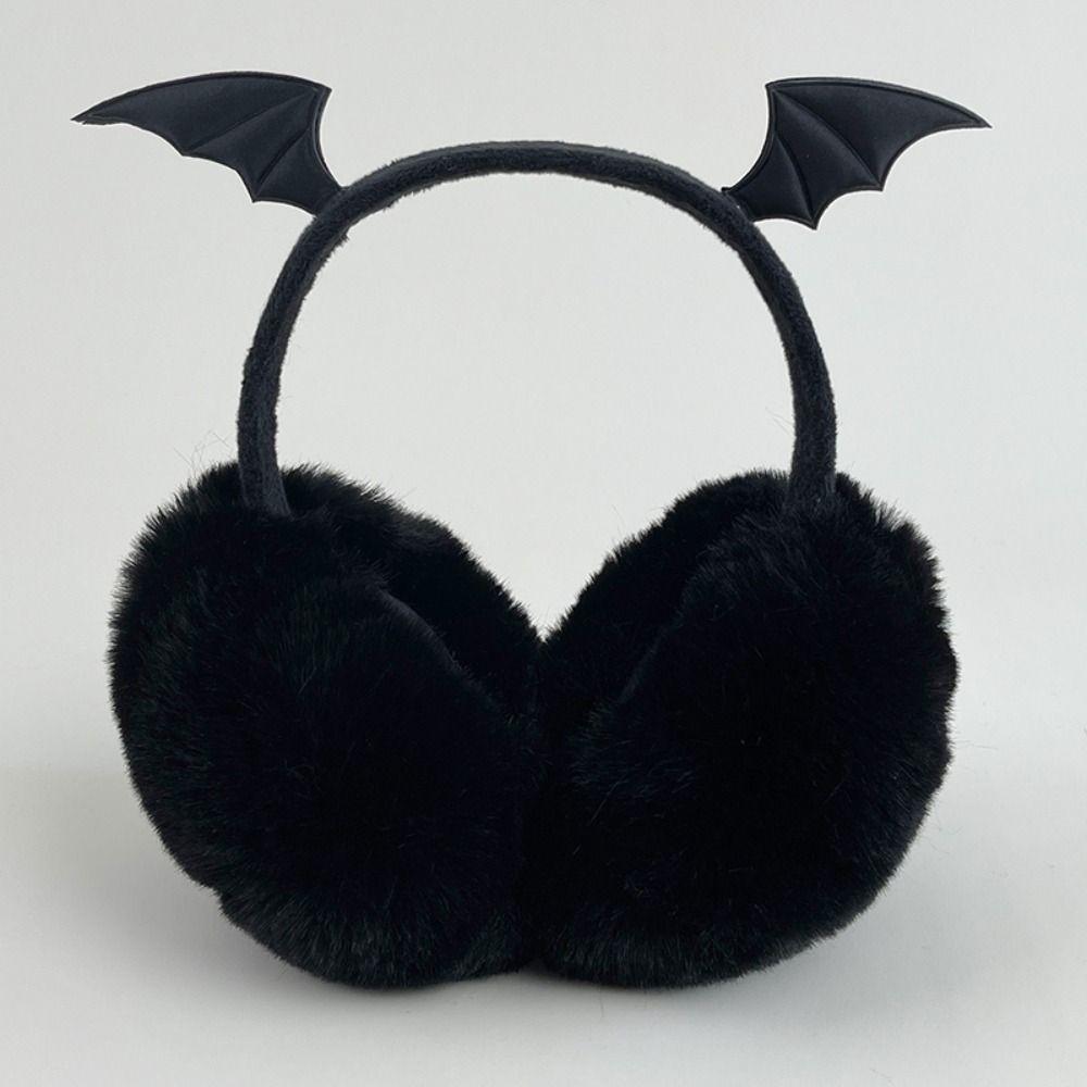 Bat Wing Faux Fur Ear Warmers Gothic Halloween Cosplay Ear Muffs  Cosplay Event