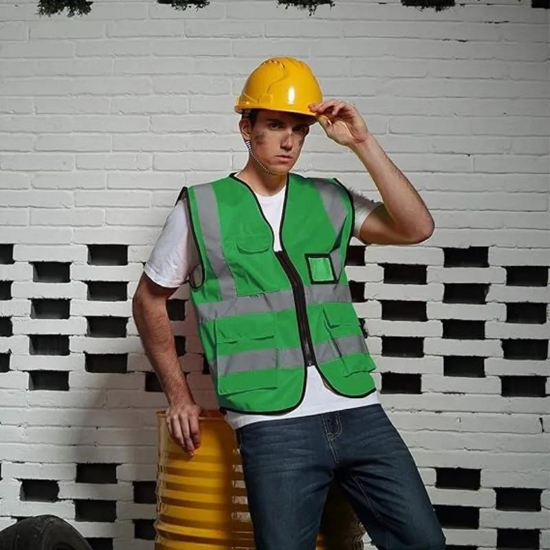 High Visibility Safety Vest Custom Your Logo For Free Protective Workwear With Reflective Strips Outdoor Work Traffic Vests