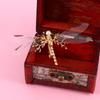 Crystal Accessories Bridal Women Hair Clip Pearl Baroque Wedding Dragonfly Hairpins Gold Headdress