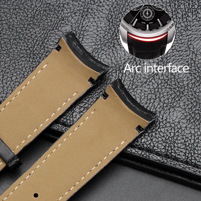 Echt Lederen Horlogeband met Gebogen Einden Voor Tissot Horlogeband 1853 COUTURIER T035627A T035407A T035439 Herenband 22mm 23mm 24mm