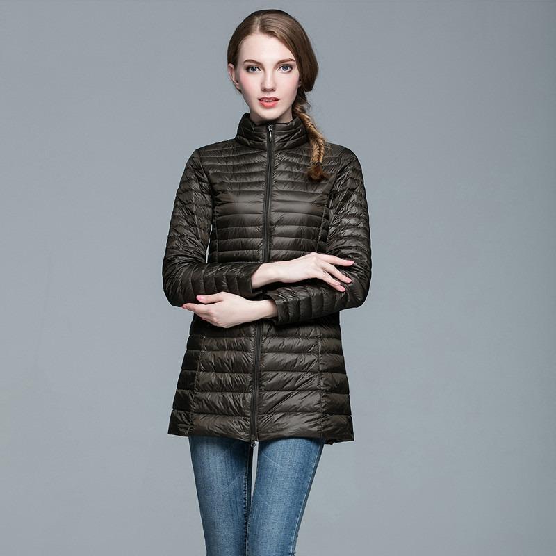 

Женский зимний пуховик новый средней длины и длинный легкий и тонкий пух белой утки темпераментный утолщенный, теплый и тонкий, модный и стройнящий 4XL