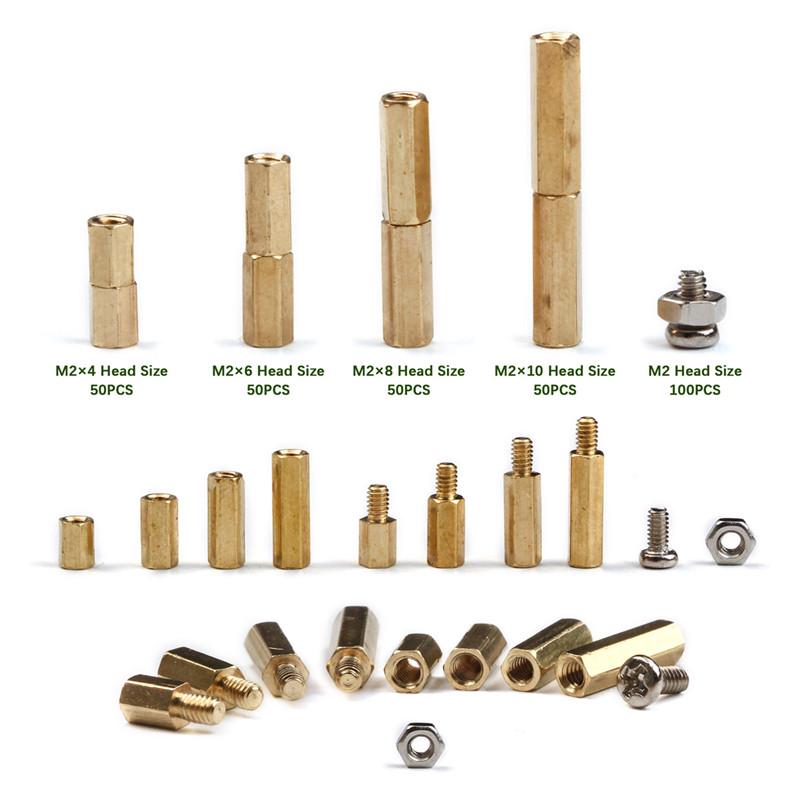300Pcs M2/M3 Hex Head Copper Pillar Brass Standoff Spacer Screws Threaded Pillar Male/Female PCB Circuit Board Stand Off Kit