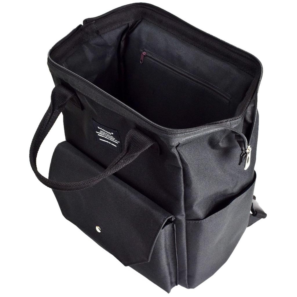 Kobe Liberal Shopping Carry Backpack/Cart/Carry-on Bag, Push-Side, Carry-On, Fully Assembled, Model 903 (Black & Black)