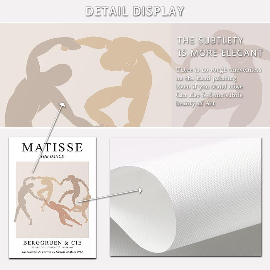 Matisse Figures Painting Leaves Lines Beige Abstract Poster Nordic Wall Art Print Vintage Canvas Pictures For Living Room Decor