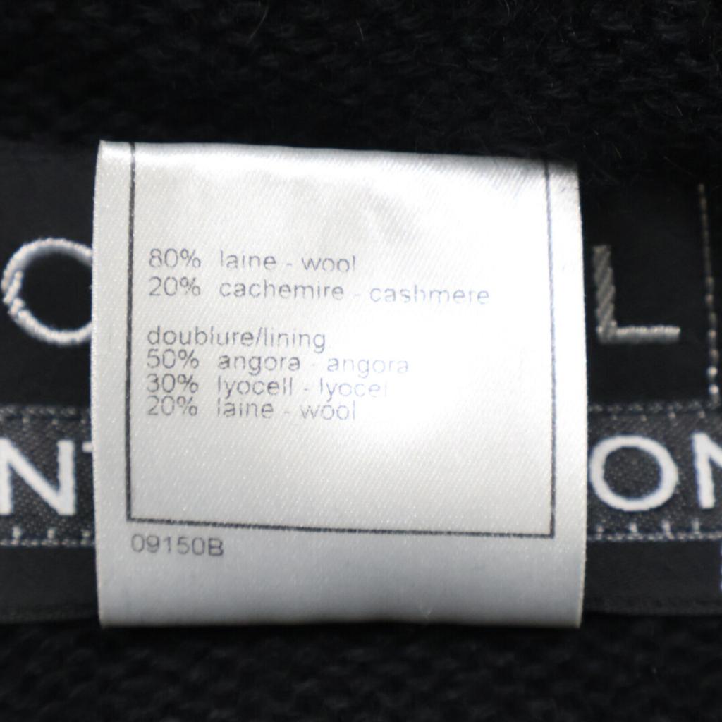 CHANEL [Domestic regular] 99A P14063W02560 Logo button wool x cashmere hoodie coat 38 blackUsed
