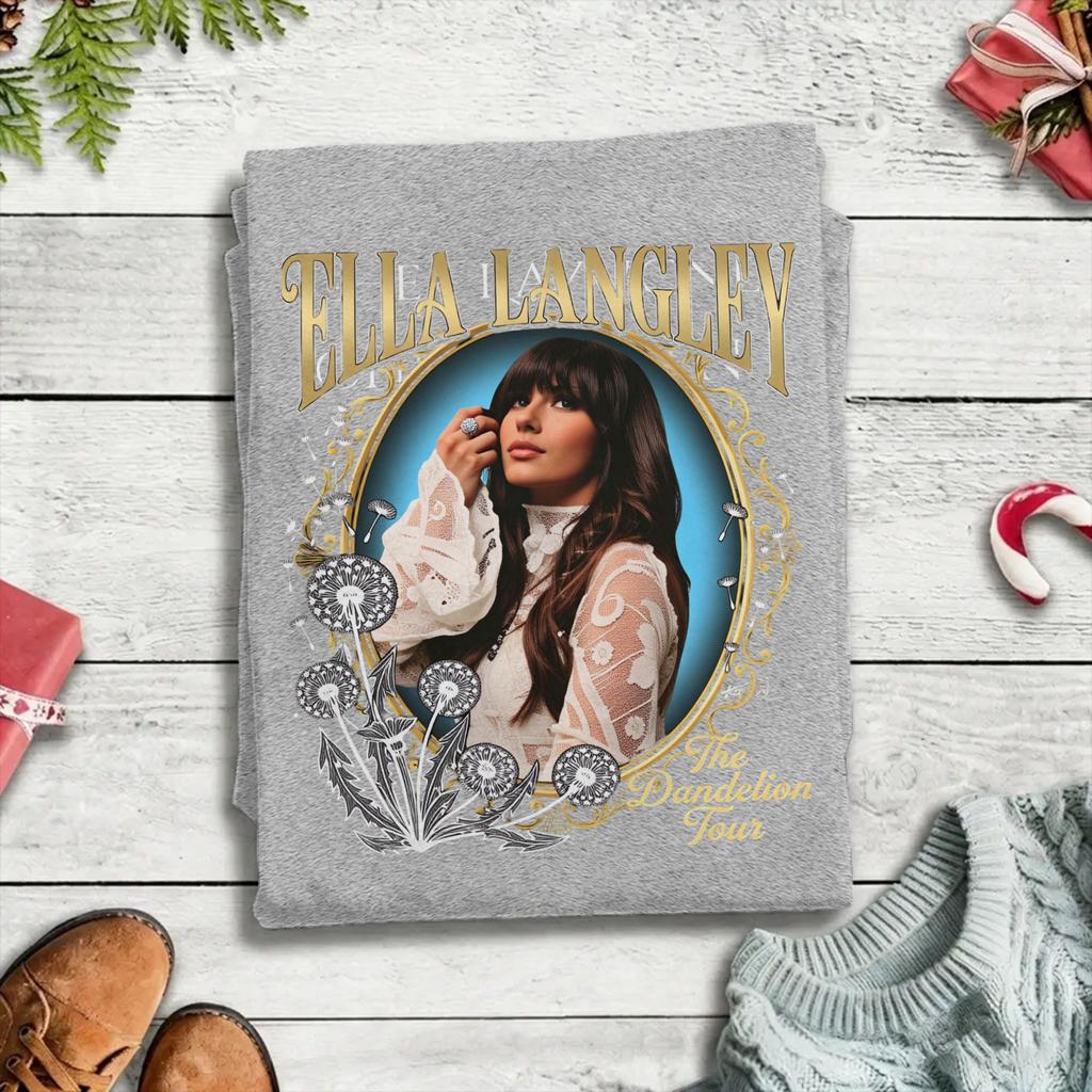 Summer Ella Langley The Dandelion Tour Novelty TShirts Cotton Tshirt for Unisex Y2K Basic Plus Size Short Sleeve Tees