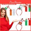 Stylish Red Green Silver Christmas Hat Headbands With Replacement Tags For Festive Fun