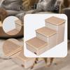 3 Tier Dog Stairs with Storage Compartments Scratch Resistant Older Cat Ramp Modular Pet Steps with Hollow Storage Compartment