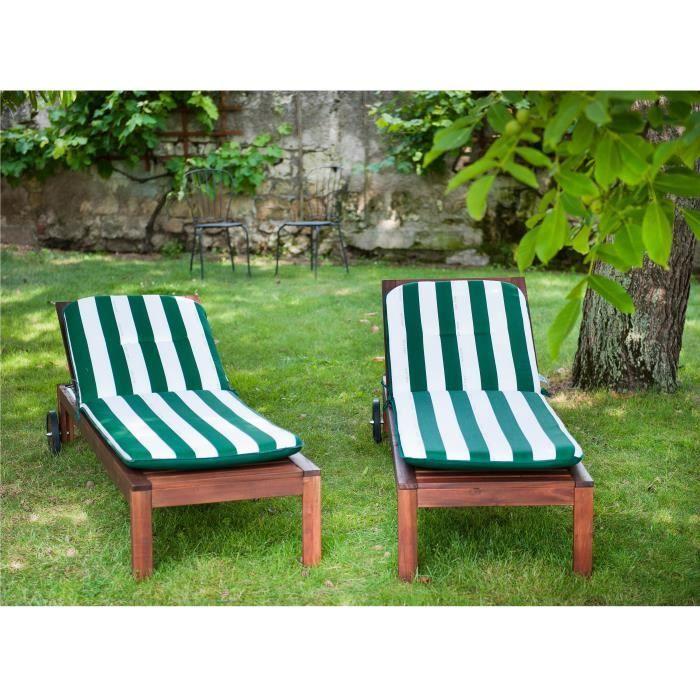 JARDIN PRIVE Coussin bain de soleil CANCALE Vert 184x59x5,5cm