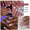 French Wearing Nail Traceless Short Almond Nail Art Tablets Pre-Made Fingernails Removable 120 Tablets