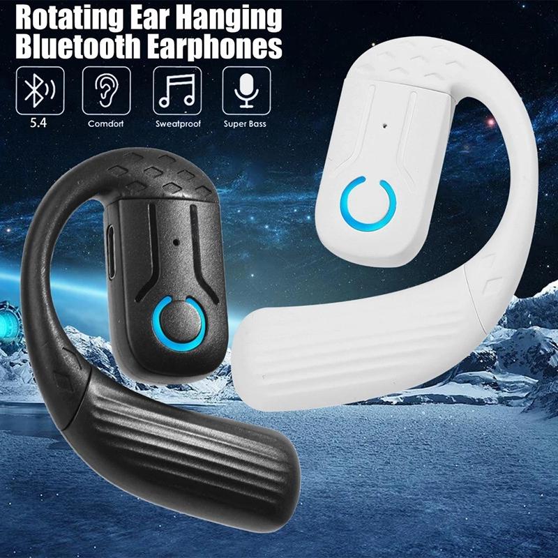 Bluetooth 5.4 Open 180° Rotation Wireless Business Headset With Mic Air Conduction Ear-Hook Touch Control Sports Hifi Earphone