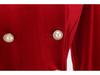 2025 Retro Velvet Christmas Dress with Fur Collar for Women