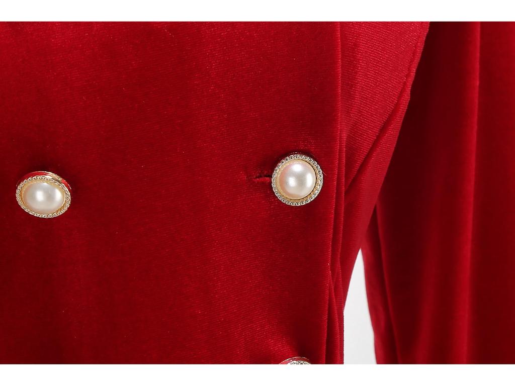 2025 Retro Velvet Christmas Dress with Fur Collar for Women