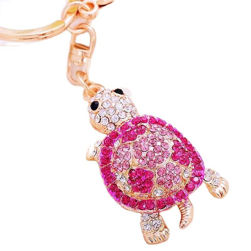 Wholesale Tortoise Keyrings Crystal Keychains Lovely Turtles Bag Pendant For Car Keyfob