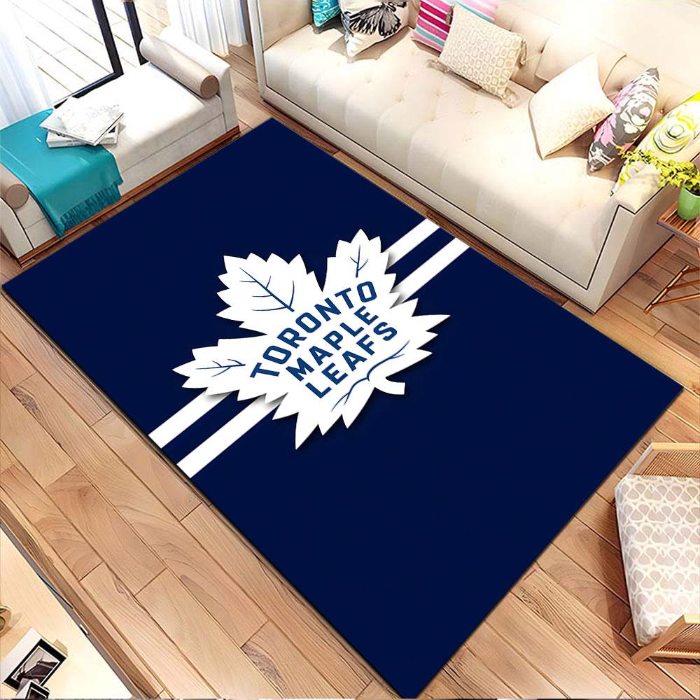 Toronto Maple Leafs Logo Design Patterned Carpet, Non Slip Mat Suitable for Living Room and Bedroom Sofas