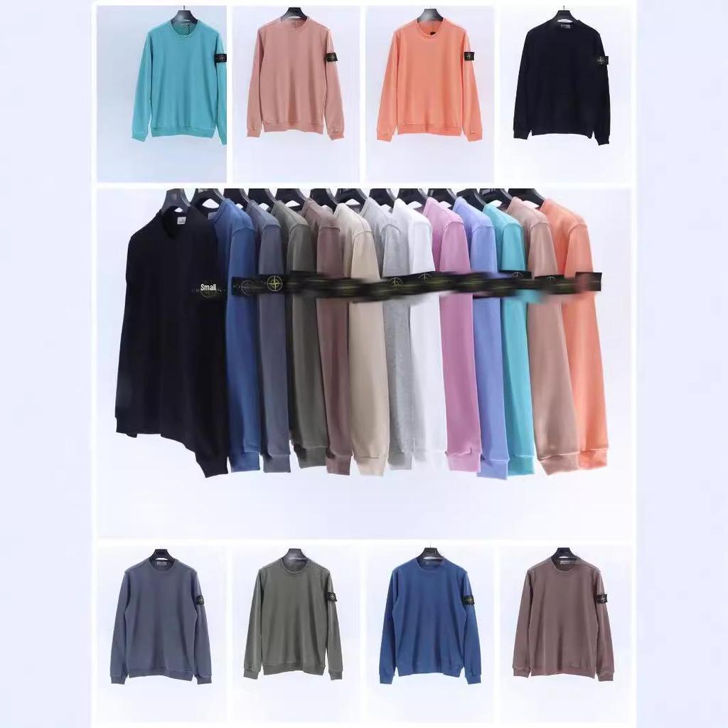 IslandStone Unisex Hoodie met Ronde Hals en Fleece Voering: Effen Kleur, Lange Mouw, Herfst/Winter Pullover