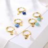 18k Gold-Plated Pearl Star Pendant Hoop Earrings for Women - Versatile Fashion Accessory