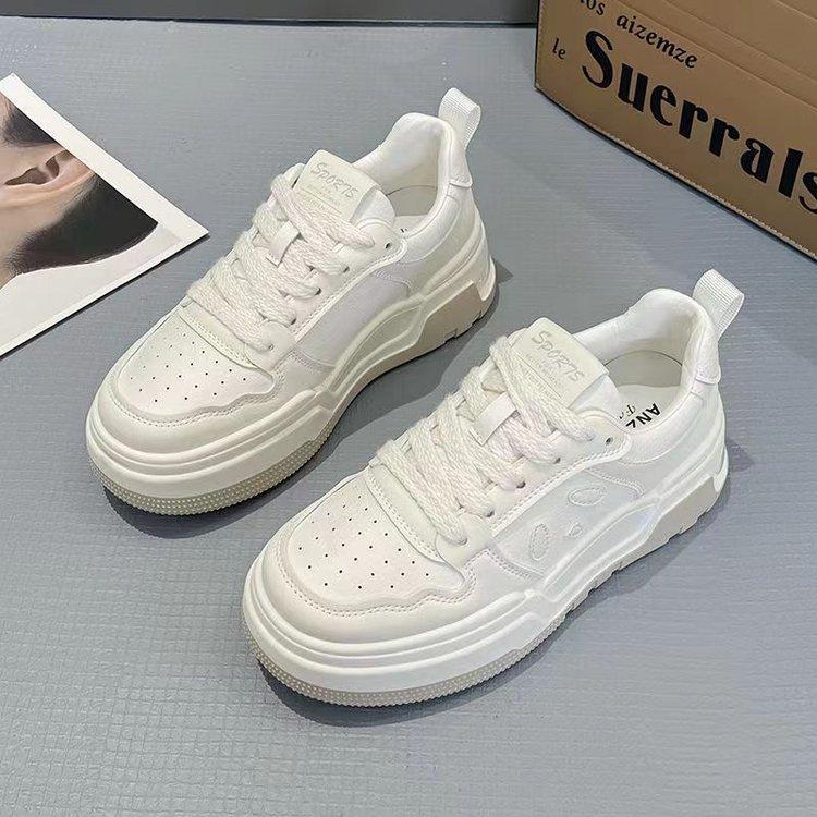 

Корейский стиль с круглой головкой и толстой подошвой D Lites, осенние новые повседневные женские черно-белые повседневные кроссовки на шнуровке одинакового цвета, женские кроссовки 35