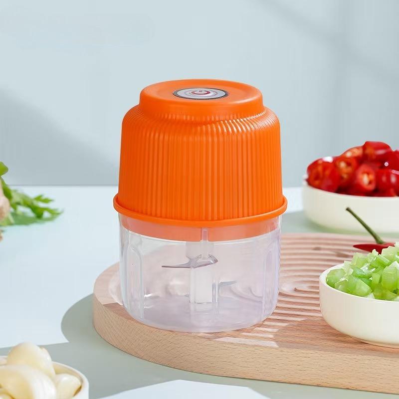 1Pc Household Small Meat Grinder USB Charging Portable Garlic Beater Household Meat Grinder Cooking Machine