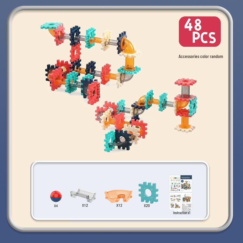 

Детские креативные строительные блоки Горка: Трансформируемая трасса и игрушка с катящимся шариком для игры родителей с детьми