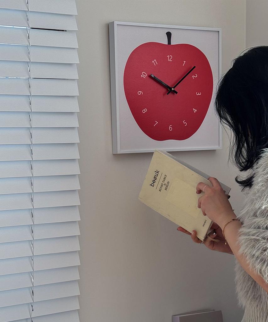 Lyubeullyusyab Apfel Stille Schönes Design Luxus Innenwanduhr