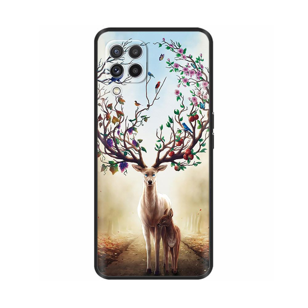 For Samsung A12 M12 F12 Case Stylish Painted Cover Soft Liquid Silicone Phone Case For Galaxy A12 A M F 12 Fundas TPU Capa Black