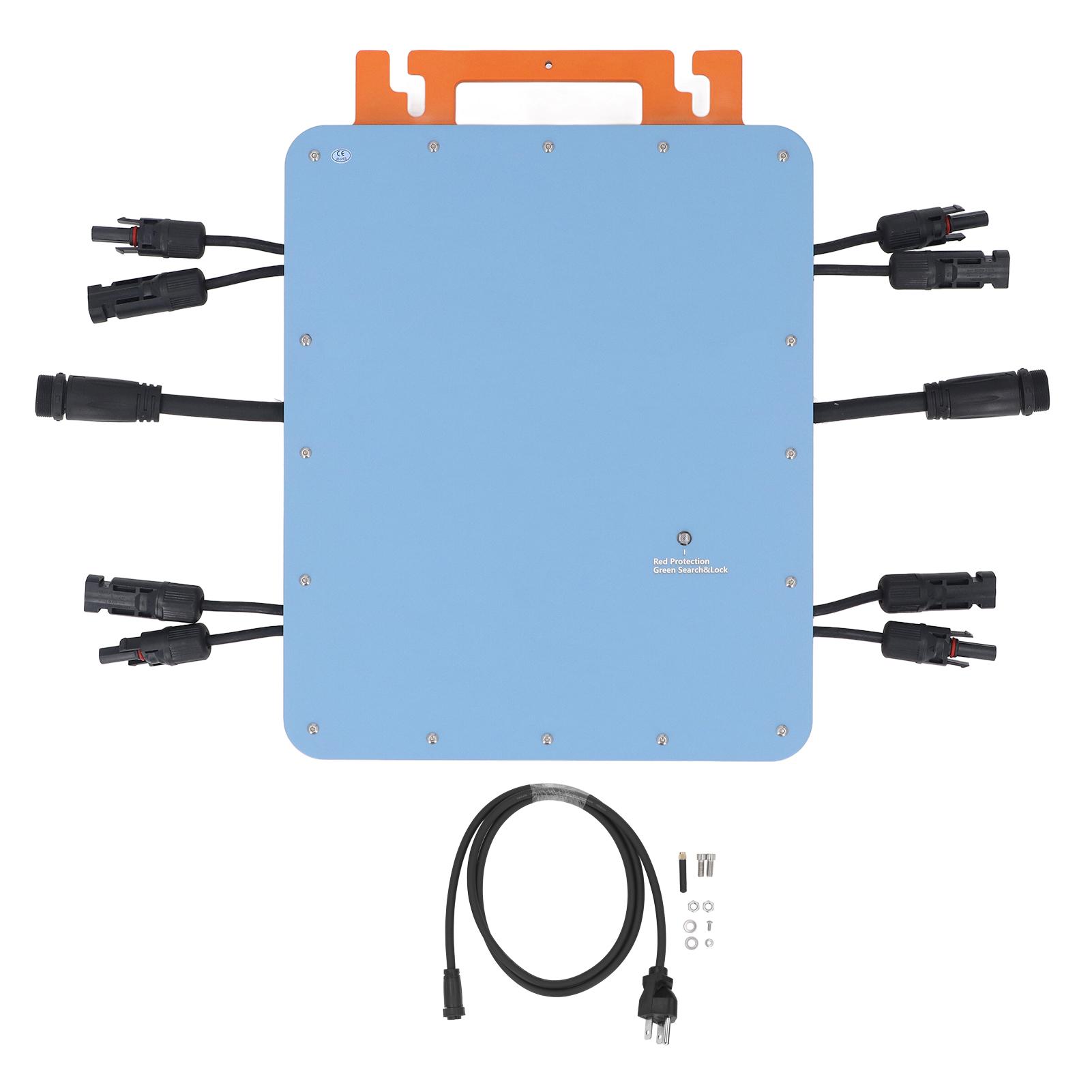 Солнечный сетевой инвертор 2000 Вт Однофазный Микроинвертор Комплект WiFi Управление с мобильного приложения IP66 Водонепроницаемый Инвертор для солнечных панелей