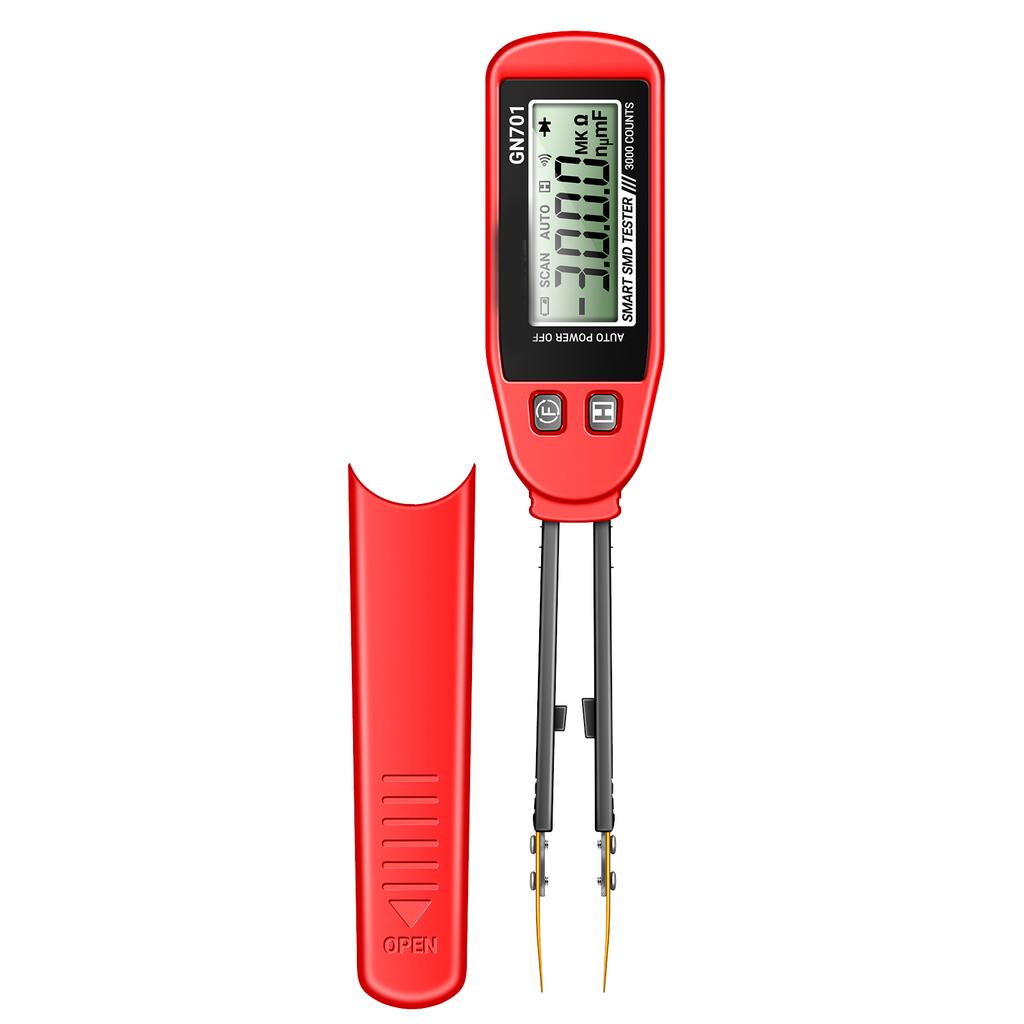GN701 SMD Capacitor Tester 3000 Counts LCD Display Digital Resistance Capacitance Diode Test Tweezers