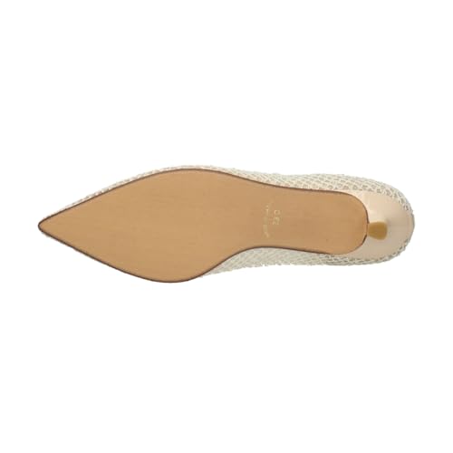 Bridget Birkin Women's Pointed Toe Pumps with Accented Instep, White, Size 23.0 cm, 551031