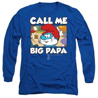 The Smurfs Mens Call Me Big Papa Smurf Long-Sleeved T-Shirt