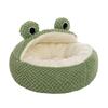 Green   Cat Bed Washable Non Slip Waterproofing Bottom Comfortable Cute Dog Kitten Sping Bed for Home