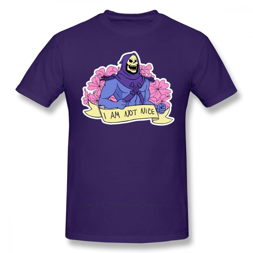 Skeletor T Shirt I AM NOT NICE TShirt Printed Man Tee Shirt Oversize 100 Cotton Cute Summer Short Sleeve Tshirt