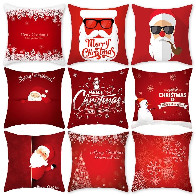 Christmas Cushion Cover Merry Christmas Decorations for Home 2026 Christmas Ornament Navidad Noel Xmas Gifts Happy New Year 2026