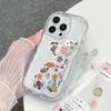 Vibrant flower bear is suitable for Apple 16promax mobile phone case, transparent iPhone17 airbag anti-drop protective case.