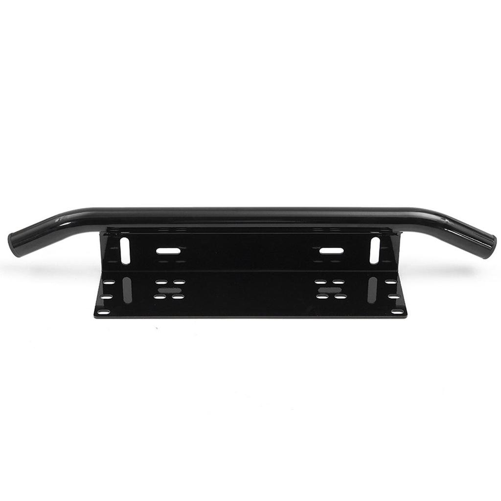 Universal Front Bumper License Plate & Spotlight Bracket with Metal Anti-Collision Bar for Off-Road Vehicles