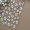White Flower Petal Cherry Blossom Peach Blossom Falling Petal Floral Gradient 5D Self Adhesive Nail Art Sticker Manicure Decals