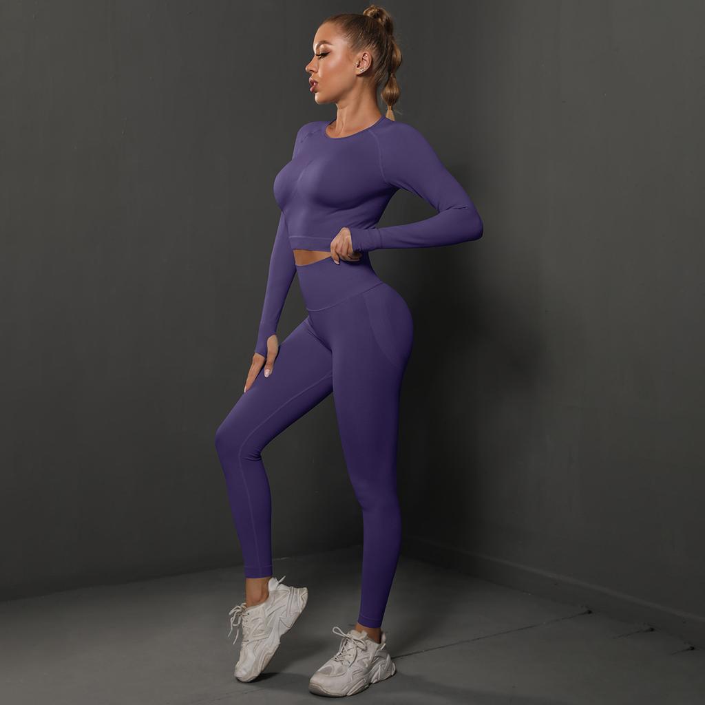 Fitness Suit Women Yoga Set High Waist Gym Tracksuit Scrunch Butt Leggings Sportswear Plus Size