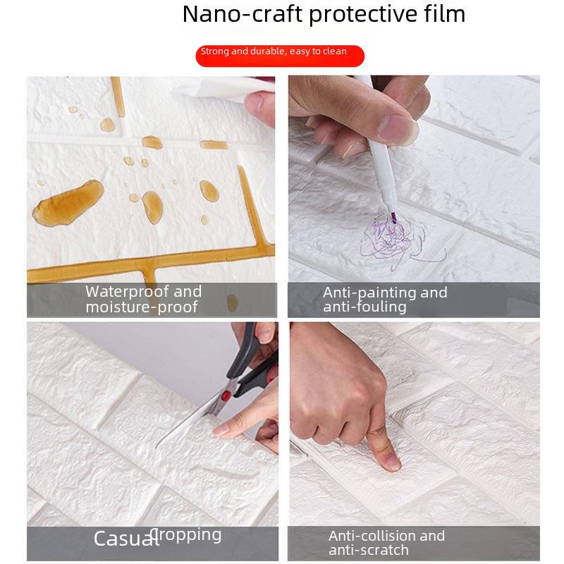 3D XPE Foam Self-Adhesive Brick Wall Stickers, 30x30cm, Small Size