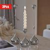 3Pcs Silver Candle Holder, Metal Candlestick Romantic Art Table Decoration For Home Dining , Wedding Photography Props